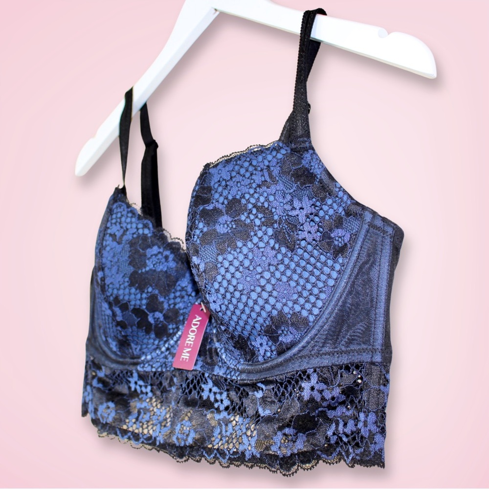 Adore Me Blue Lace Bra - Picture 2 of 9